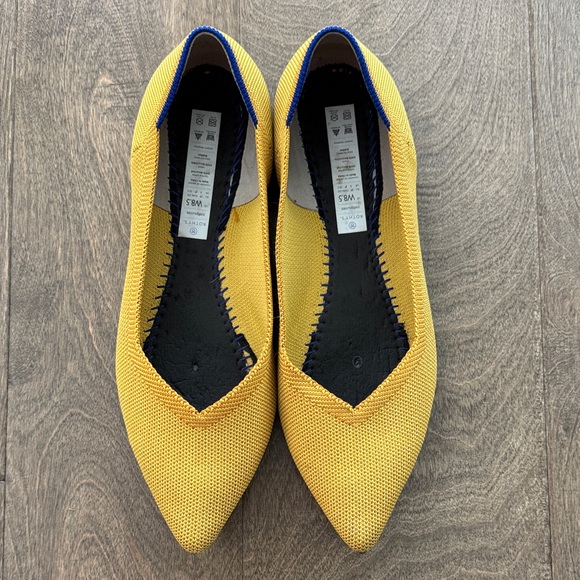 Rothy's The Point Marigold Knit Fabric Pointy Toe Slip On Ballet Flats Size 8.5 - Picture 2 of 9